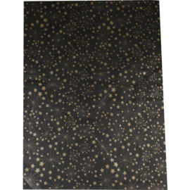 Zijdevloei vellen zwart met sterren 50x70cm Tpk331104
