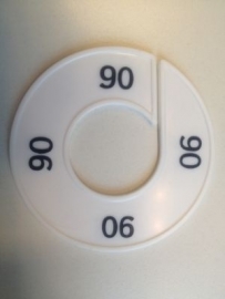 Maatring 9cm wit/zw 90 Td05601090