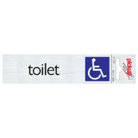 Deurbordje alu 165x44mm toilet rolstoel toegankelijk Tp4628