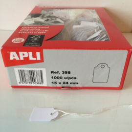 Apli hangetiket met koord 15x24mm 1000st Td35251524