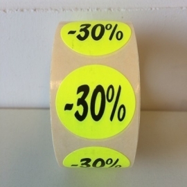 Etiket Ø27mm fluor geel -30% 500/rol Td27511230