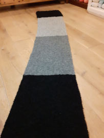 Boucle sjaal, zwart met grijs 50%