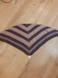 paars (angora) en roze (mohair/zijde) driehoek sjaal 50%