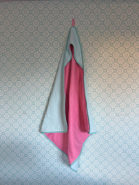 Wikkeldoek Mintgroen met roze