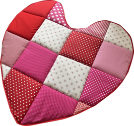 Speelkleed Hart Roze met Rood & bloemetjes