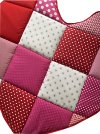 Speelkleed Hart Roze met Rood & bloemetjes