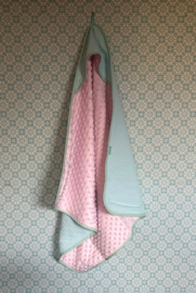 Wikkeldoek Mintgroen met roze