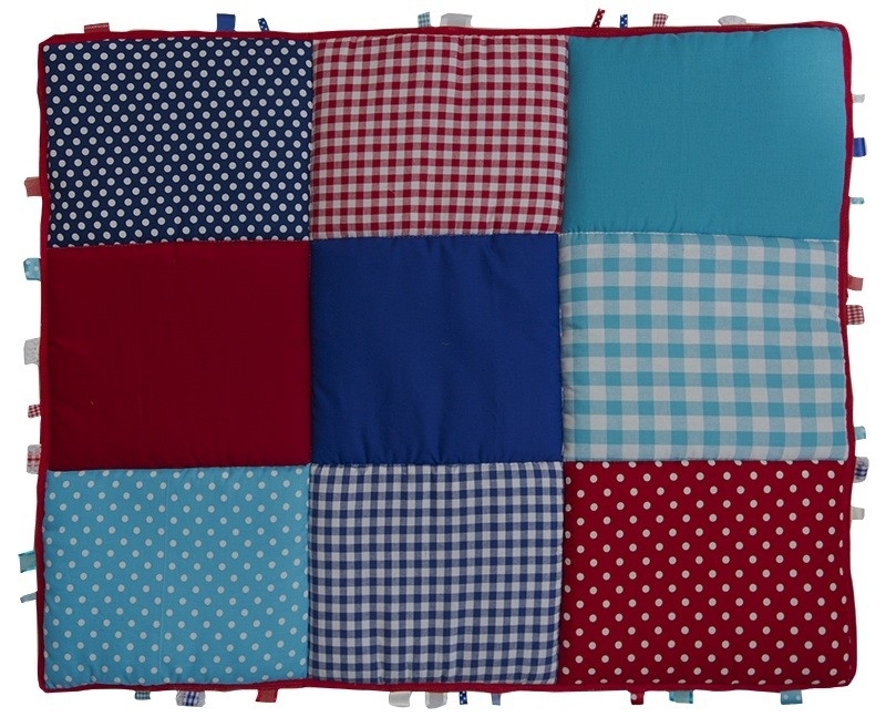 Conclusie inhoudsopgave winnen Boxkleed / Speelkleed: Rood Donkerblauw (Selecteer het formaat: 75 x 90  cm,Wil je een bijpassende boxzak van € 39,95 voor € 35,-?: Ja,Kies je voor  een afwijkend formaat (meer dan 2 cm