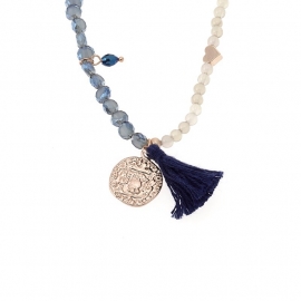 Biba armband of ketting blauw en grijs