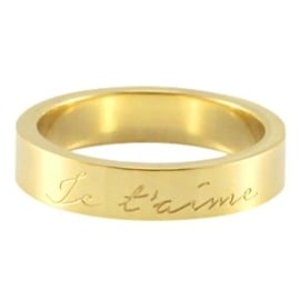 Quote ring "Je t'aime" Maat: 18