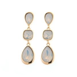 Biba oorbellen white opal