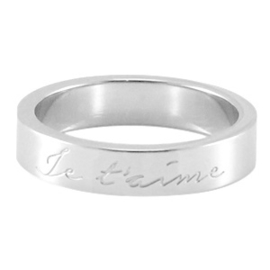 Quote ring "Je t'aime" Maat: 18