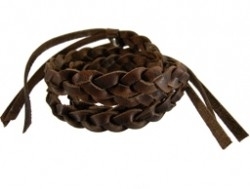 Gevlochten leren wrap armband bruin