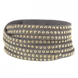 Armband met studs grijs