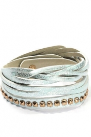 Wikkelarmband met studs mintgroen