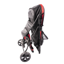 Pet buggy 3-wieler zwart/rood