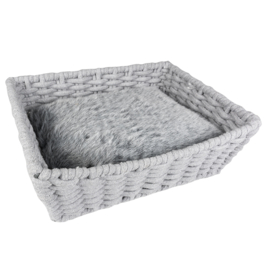 Oyster mand rechthoekig in katoentouw grijs 45x34x16cm