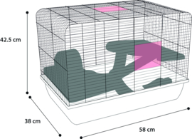 Hamsterkooi Milo 2 Bordeaux Zwart