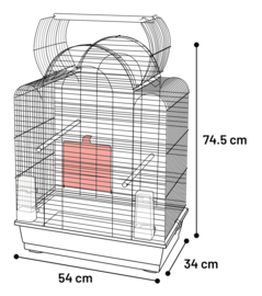 Vogelkooi Bizet Koper  Zwart