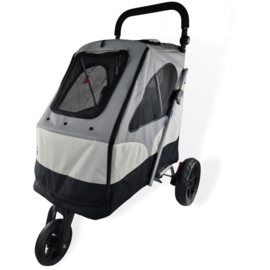 Hondenbuggy Deluxe - 3 Wielen - Grijs