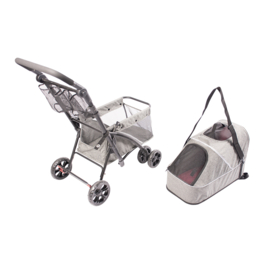 Pet buggy deluxe grijs