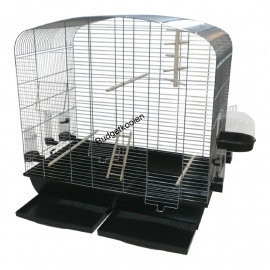 Vogelkooi Sara + toebehoren zwart/chroom