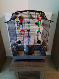 Vogelkooi Greta cabrio grijs/zwart