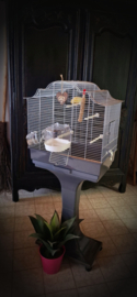 Vogelkooi Sophia + standaard antraciet/chroom