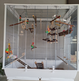Vogelkooi Fiona cabrio wit/chroom