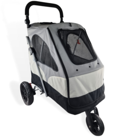 Hondenbuggy Deluxe - 3 Wielen - Grijs