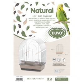 Vogelkooi natural Lusi 1 mokka/chroom