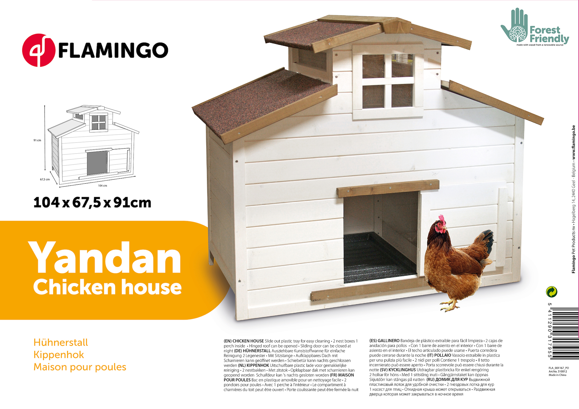 Kippenhok Yandan Scandic Wit