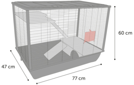 Hamsterkooi / rattenkooi Elsa Naturel Zwart