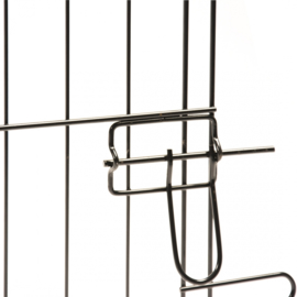 Puppyren met deur & net & haken zwart