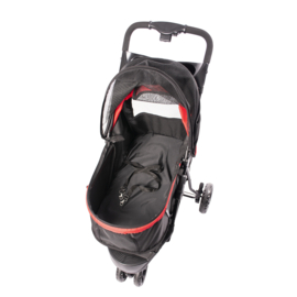 Pet buggy 3-wieler zwart/rood