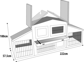 Konijnenhok Villa Scandic Grijs