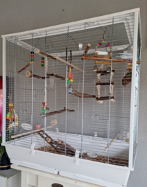 Vogelkooi Fiona cabrio wit/chroom