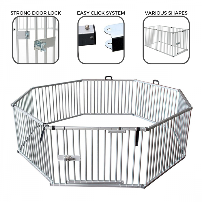 Puppyren Aluminium  (8 panelen van 80cm hoog x 80cm lang)