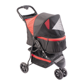 Pet buggy 3-wieler zwart/rood