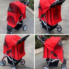 Hondenbuggy Modern - Rood - 3 Wielen