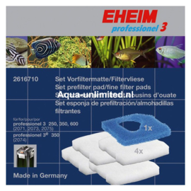 Doos Eheim 4x filtervlies 1x spons Professional 3 350 / 600 en 2071 / 2073 / 2075 / 2074