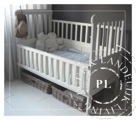 Landelijk brocant ledikant Riviera White / FLOWER /  verkocht