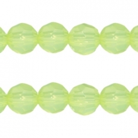 GR.35 - OPAAL ACRYL FACET  ROND LIME GROEN / 6MM