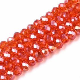 RO.5 - FACET RONDELLEN ORANJE  ROOD AB PLATED / 4 X 3MM