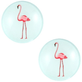 96 - CABOCHON FLAMINGO LICHT BLAUW / 12MM