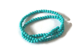 BL - RONDE GLASKRALEN TURQUOISE BLAUW / 4MM