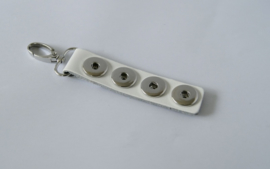 503 - LEREN SLEUTELHANGER VOOR CHUNKS / BUTTONS - WIT