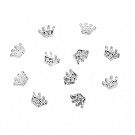 REST.159 - FLOATING CHARM MET STRASS-KROONTJE / 6 X 9MM