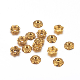 TB.116 - KRALEN KAPJES ANTIEK GOUD / 6 X 2MM