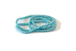 TURQ.13 - FACET RONDELLEN  LICHT TURQUOISE MET AB GLANS / 4 X 3MM